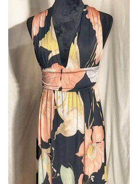 Papaya Summer Dress, Wrap Top, Medium